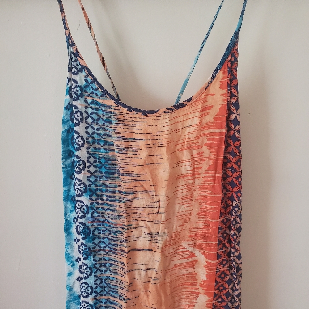 Boho sunset print mini dress